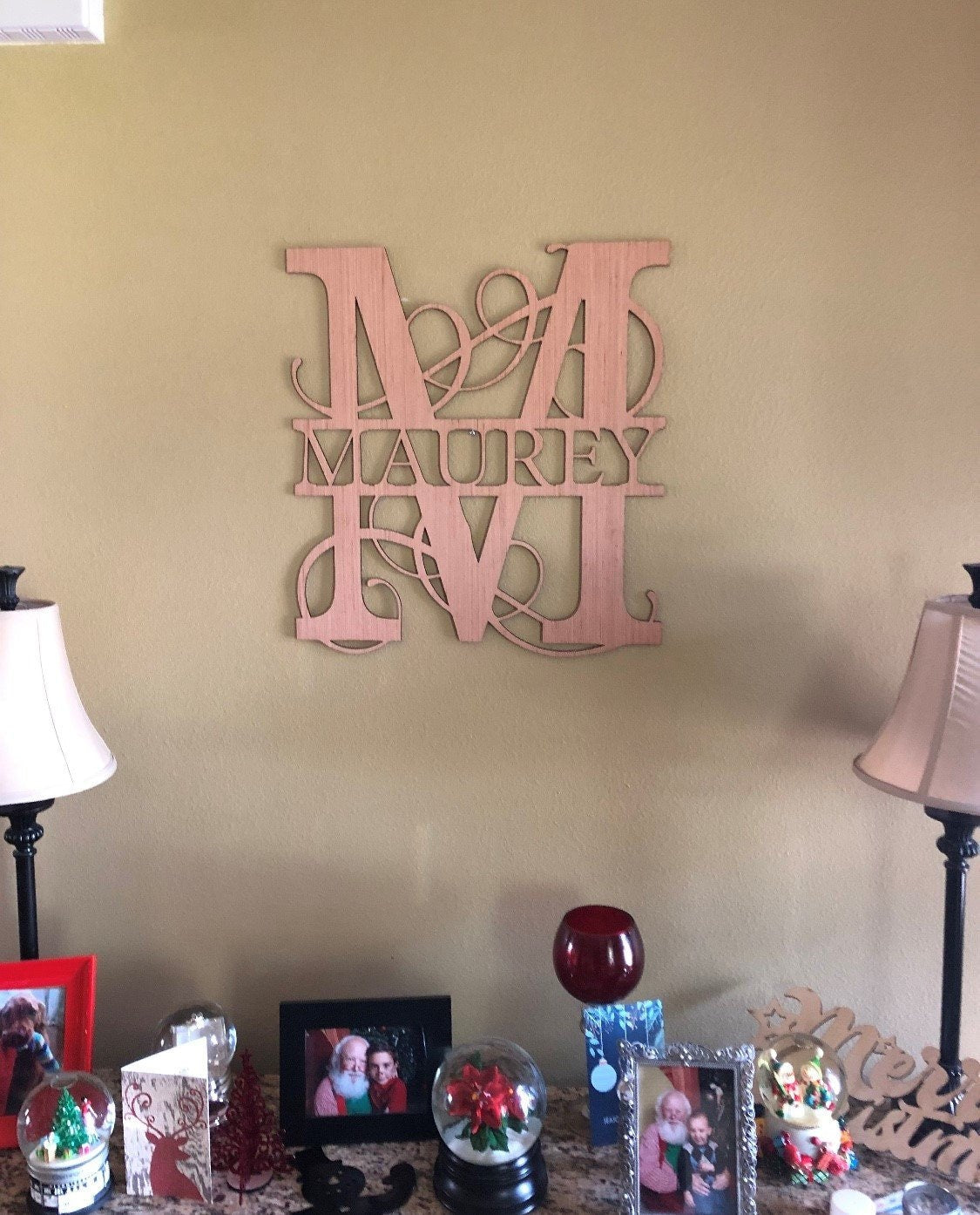Last Name Monogram, Wood Monogram, Monogram Door Hanger, Wedding Monogram, Nursery Monogram, Wooden Initials UNFINISHED; FREE SHIPPING