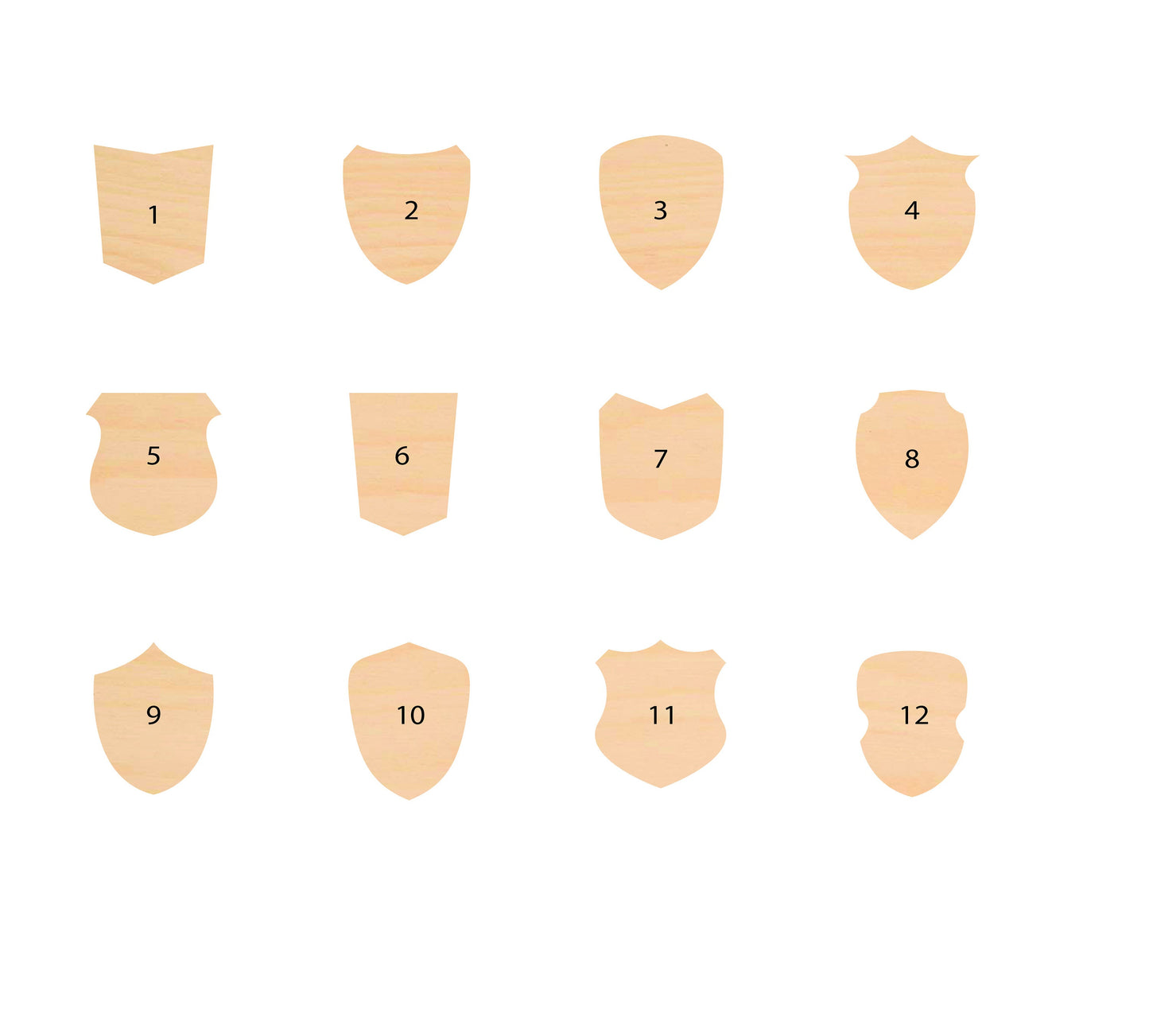 Unfinished Wooden Shield Cut Wood Shape Craft Supply **Bulk Pricing Available** SHIPS FAST*thicknesses are NOMINAL*