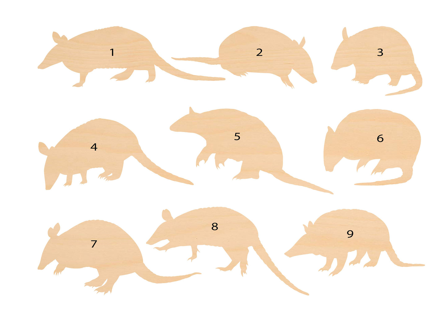 Unfinished Wooden Armadillo Shape | Craft Supply **Bulk Pricing Available** SHIPS FAST*thicknesses are NOMINAL*