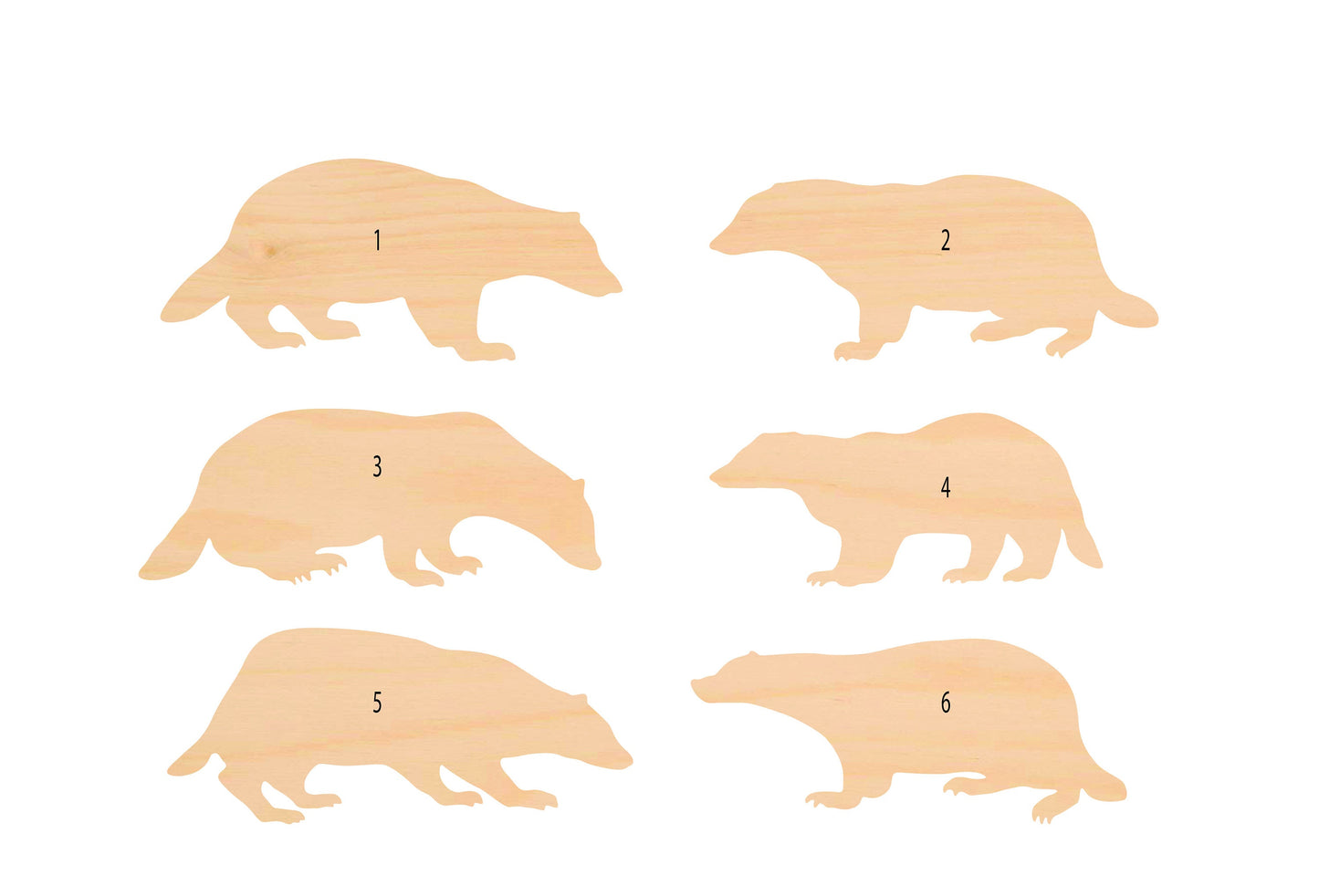 Unfinished Wooden Honey Badger Cut Wood Shape Craft Supply **Bulk Pricing Available** SHIPS FAST*thicknesses are NOMINAL*
