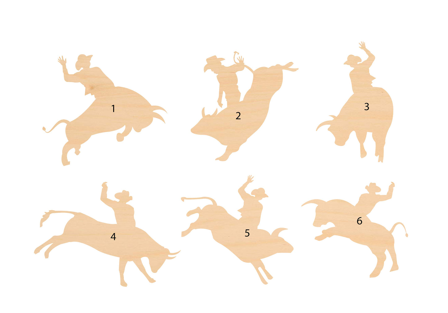 Unfinished Wooden Bull Riding Shape | Craft Supply **Bulk Pricing Available** SHIPS FAST*thicknesses are NOMINAL*