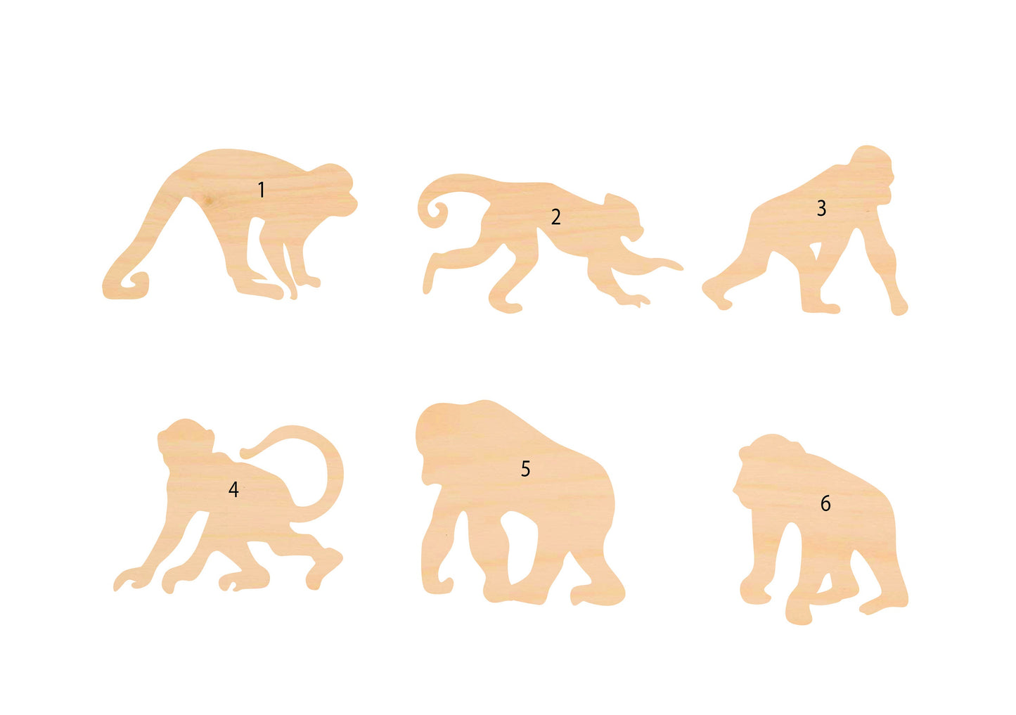 Unfinished Wooden Monkey Shape | Craft Supply **Bulk Pricing Available** SHIPS FAST*thicknesses are NOMINAL*