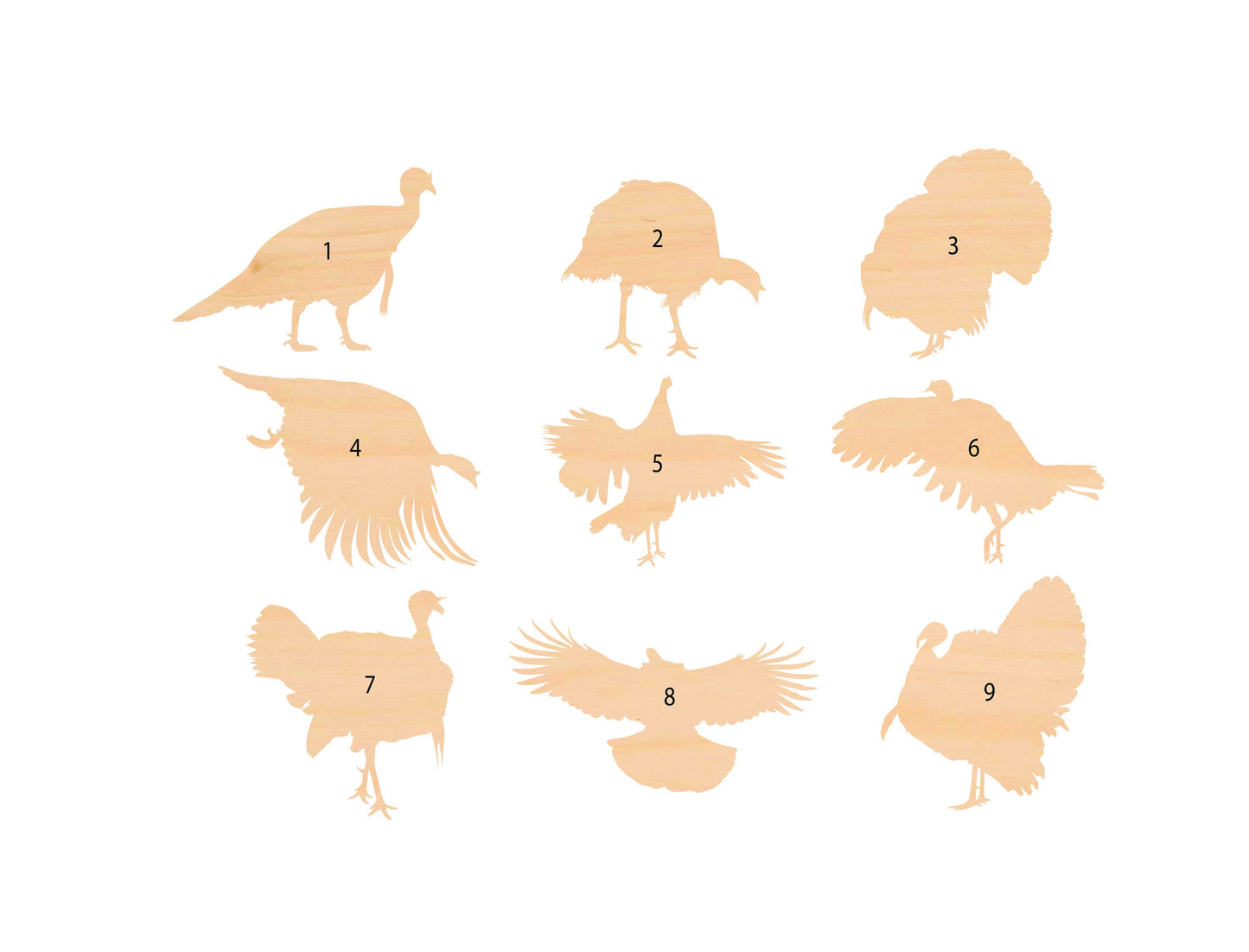 Unfinished Wooden Turkey Shape | Craft Supply **Bulk Pricing Available** SHIPS FAST*thicknesses are NOMINAL*