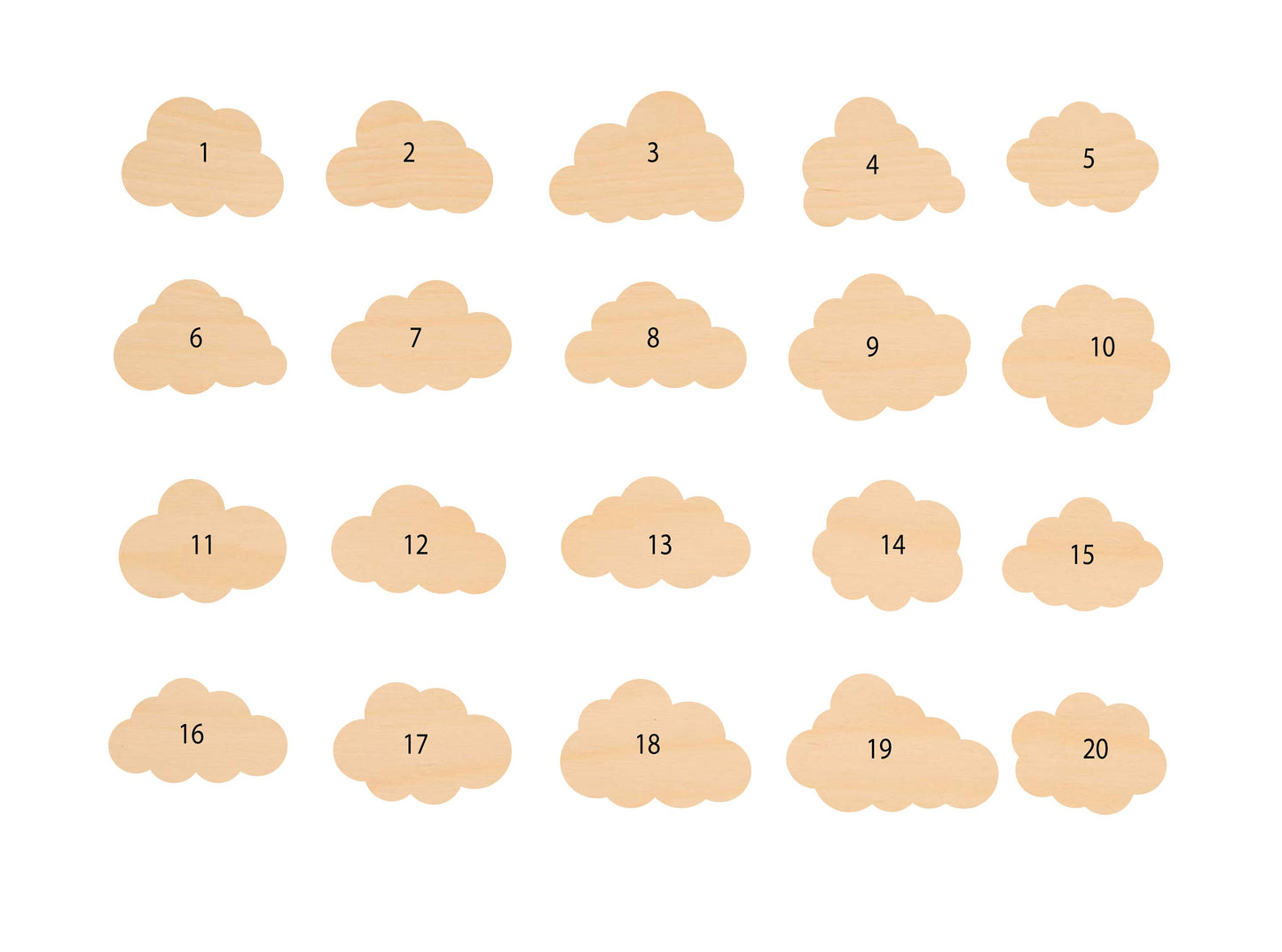 Unfinished Wooden Cloud Shape | Craft Supply **Bulk Pricing Available** SHIPS FAST*thicknesses are NOMINAL*