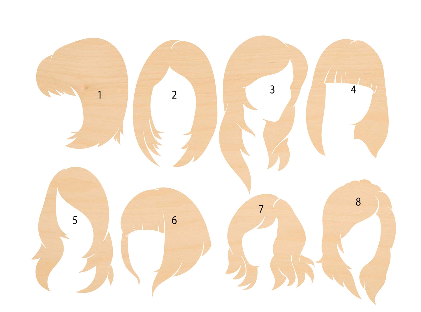 Unfinished Wooden Woman Hair Styles Shape | Craft Supply **Bulk Pricing Available** SHIPS FAST*thicknesses are NOMINAL*