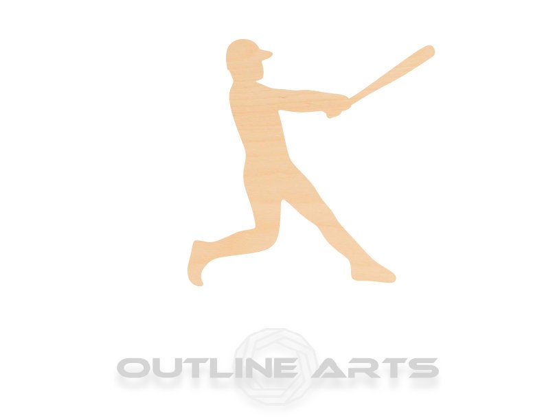 Unfinished Wooden Baseball Player Shape | Craft Supply **Bulk Pricing Available** SHIPS FAST*thicknesses are NOMINAL*