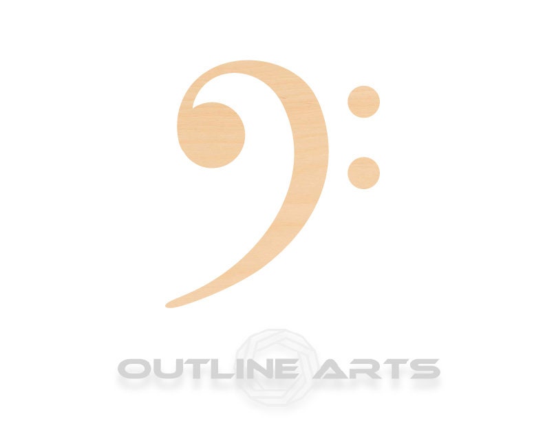 Unfinished Wooden Bass Clef Shape | Craft Supply **Bulk Pricing Available** SHIPS FAST*thicknesses are NOMINAL*