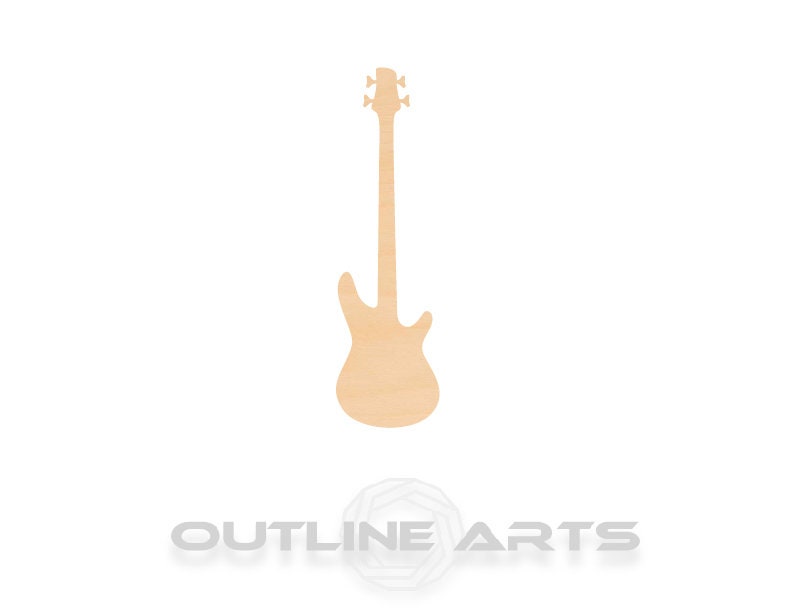 Unfinished Wooden Bass Guitar Shape | Craft Supply **Bulk Pricing Available** SHIPS FAST*thicknesses are NOMINAL*