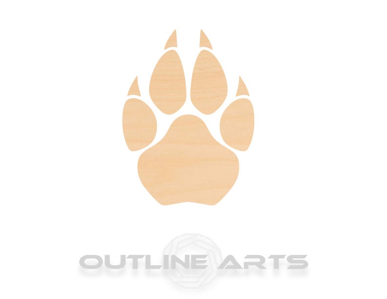 Unfinished Wooden Cougar Paw Print Shape | Craft Supply **Bulk Pricing Available** SHIPS FAST*thicknesses are NOMINAL*