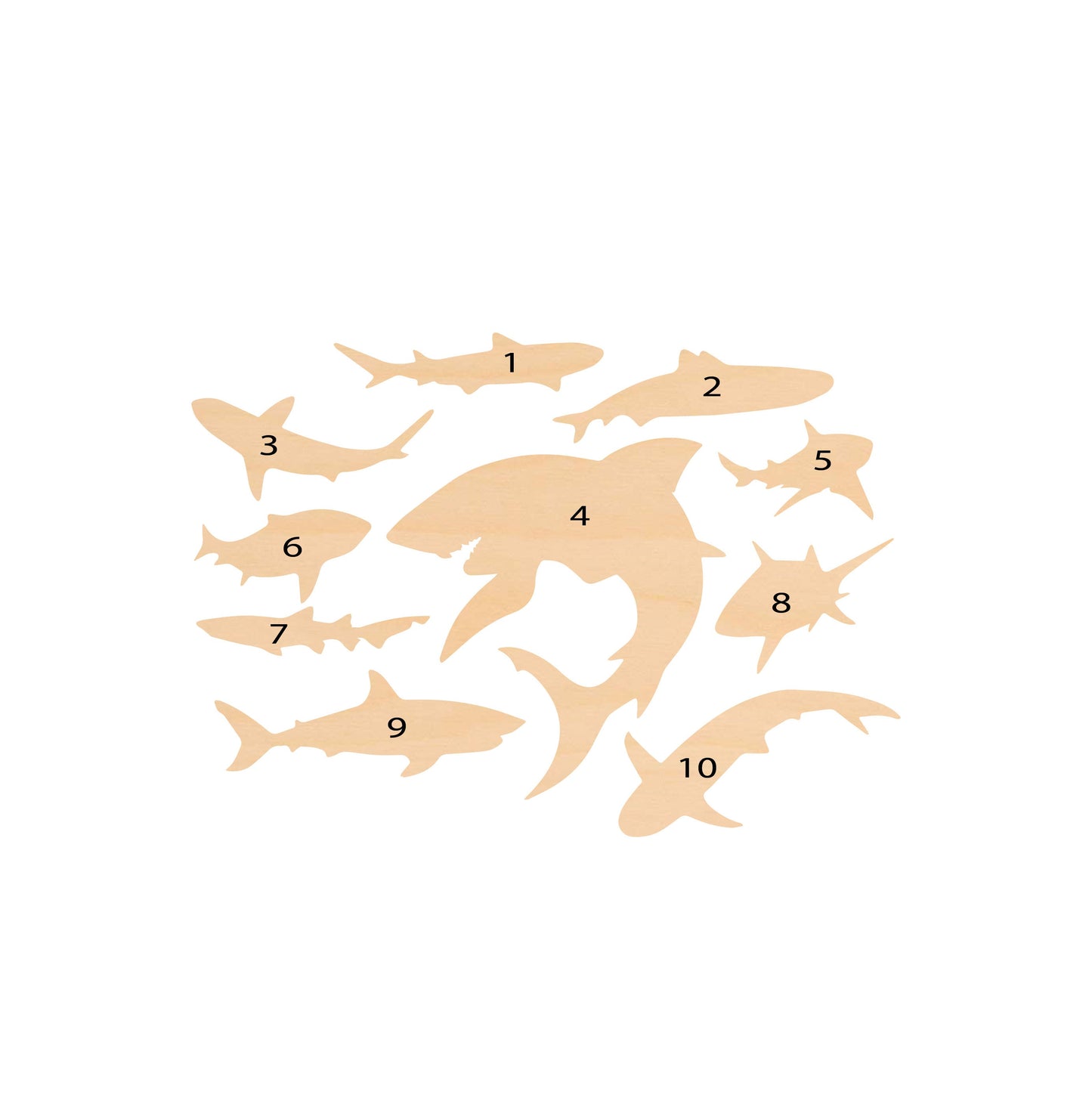 Unfinished Wooden Shark Shape | Craft Supply **Bulk Pricing Available** SHIPS FAST*thicknesses are NOMINAL*