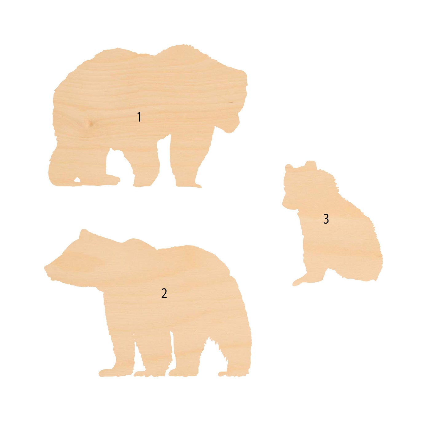 Unfinished Wooden Bear Shape | Craft Supply **Bulk Pricing Available** SHIPS FAST*thicknesses are NOMINAL*
