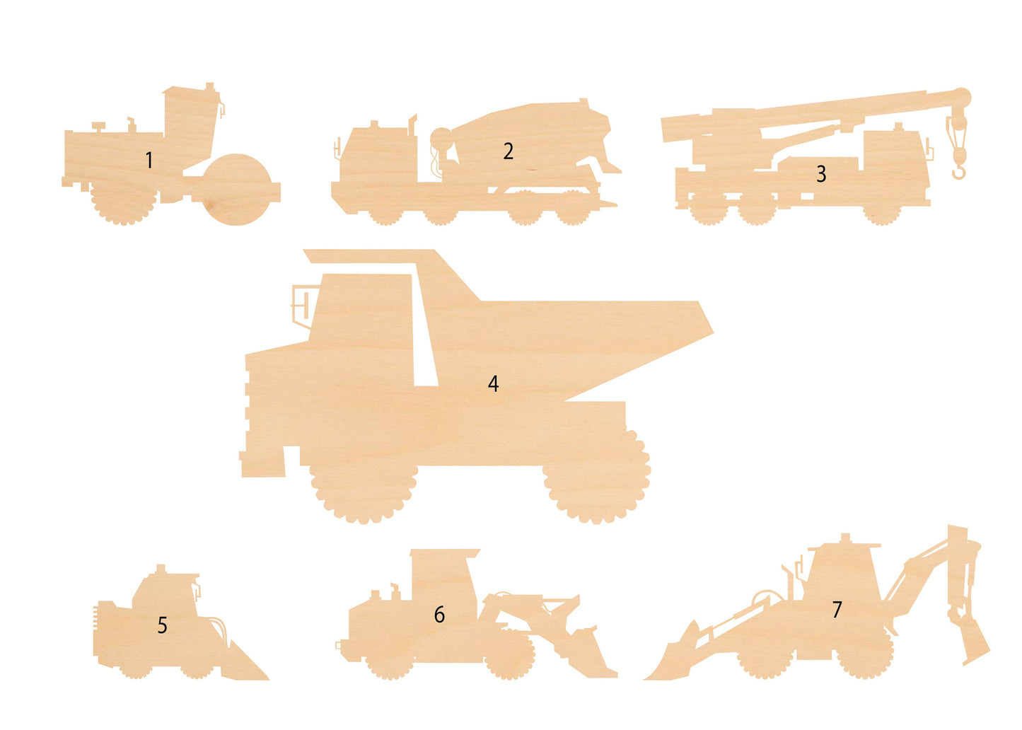 Unfinished Wooden Heavy Equipment Shape | Craft Supply **Bulk Pricing Available** SHIPS FAST*thicknesses are NOMINAL*