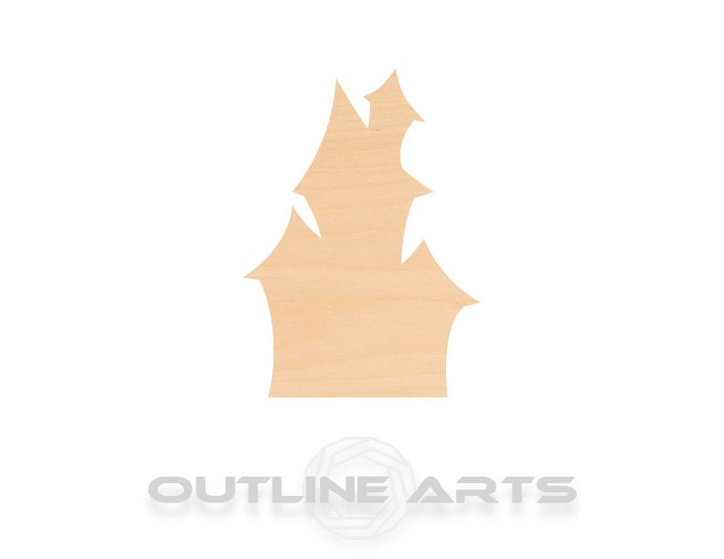 Unfinished Wooden Haunted House Shape | Craft Supply **Bulk Pricing Available** SHIPS FAST*thicknesses are NOMINAL*