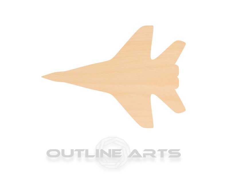 Unfinished Wooden Jet Fighter Shape | Craft Supply **Bulk Pricing Available** SHIPS FAST*thicknesses are NOMINAL*
