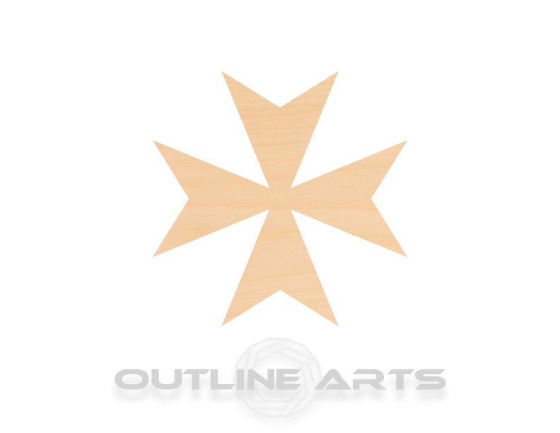 Unfinished Wooden Maltese Cross Shape | Craft Supply **Bulk Pricing Available** SHIPS FAST*thicknesses are NOMINAL*