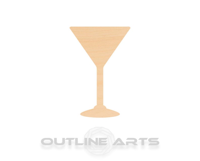 Unfinished Wooden Martini Glass Shape | Craft Supply **Bulk Pricing Available** SHIPS FAST*thicknesses are NOMINAL*