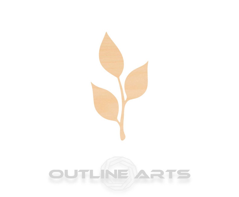 Unfinished Wooden Stem and Leaves Shape | Craft Supply **Bulk Pricing Available** SHIPS FAST*thicknesses are NOMINAL*
