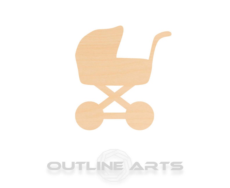 Unfinished Wooden Baby Carriage Shape | Craft Supply **Bulk Pricing Available** SHIPS FAST*thicknesses are NOMINAL*
