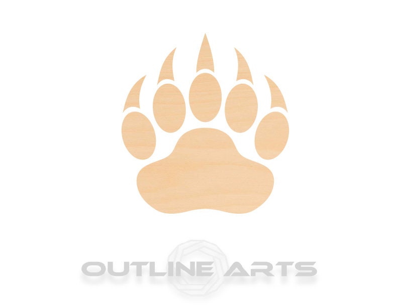 Unfinished Wooden Bear Paw Print Shape | Craft Supply **Bulk Pricing Available** SHIPS FAST*thicknesses are NOMINAL*