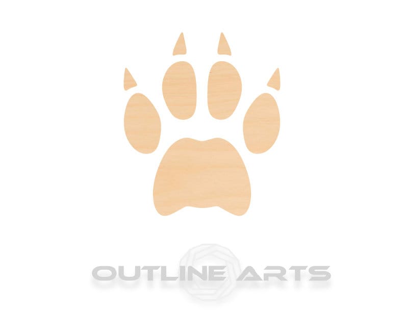 Unfinished Wooden Bobcat Paw Print Shape | Craft Supply **Bulk Pricing Available** SHIPS FAST*thicknesses are NOMINAL*