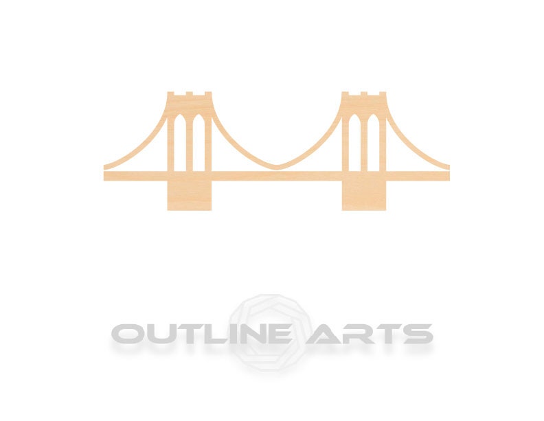 Unfinished Wooden Brooklyn Bridge Shape | Craft Supply **Bulk Pricing Available** SHIPS FAST*thicknesses are NOMINAL*