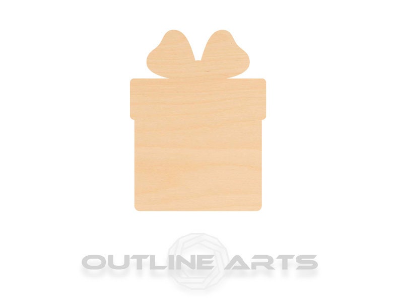 Unfinished Wooden Christmas Present Shape | Craft Supply **Bulk Pricing Available** SHIPS FAST*thicknesses are NOMINAL*