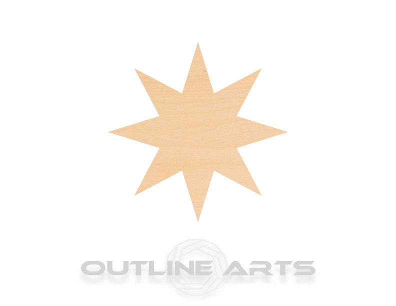 Unfinished Wooden Eight Point Star Shape | Craft Supply **Bulk Pricing Available** SHIPS FAST*thicknesses are NOMINAL*