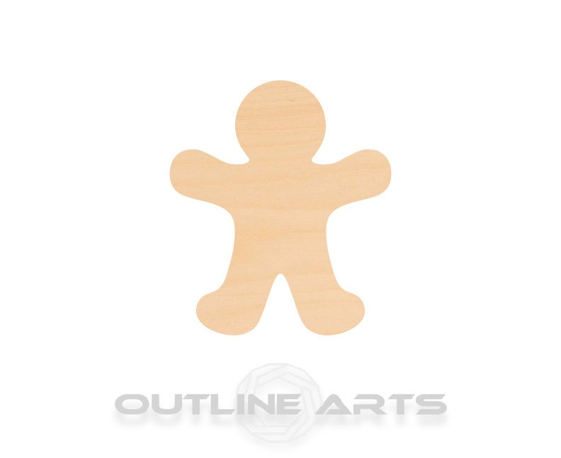 Unfinished Wooden Gingerbread Man Shape | Craft Supply **Bulk Pricing Available** SHIPS FAST*thicknesses are NOMINAL*