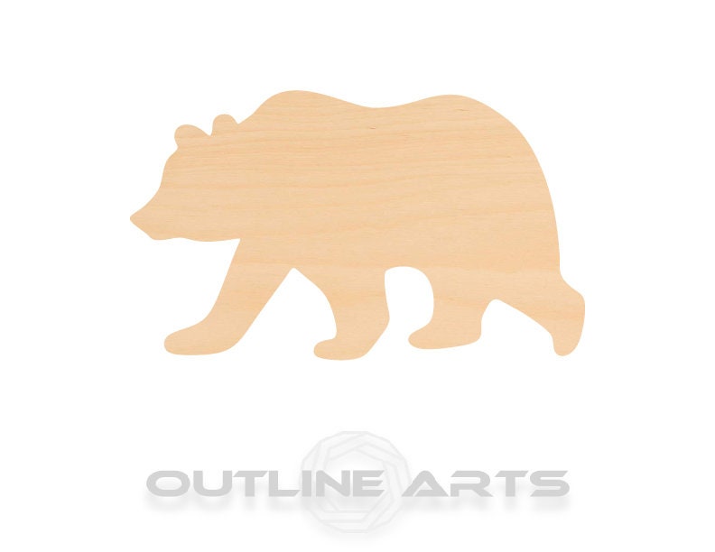 Unfinished Wooden Grizzly Bear Shape | Craft Supply **Bulk Pricing Available** SHIPS FAST*thicknesses are NOMINAL*