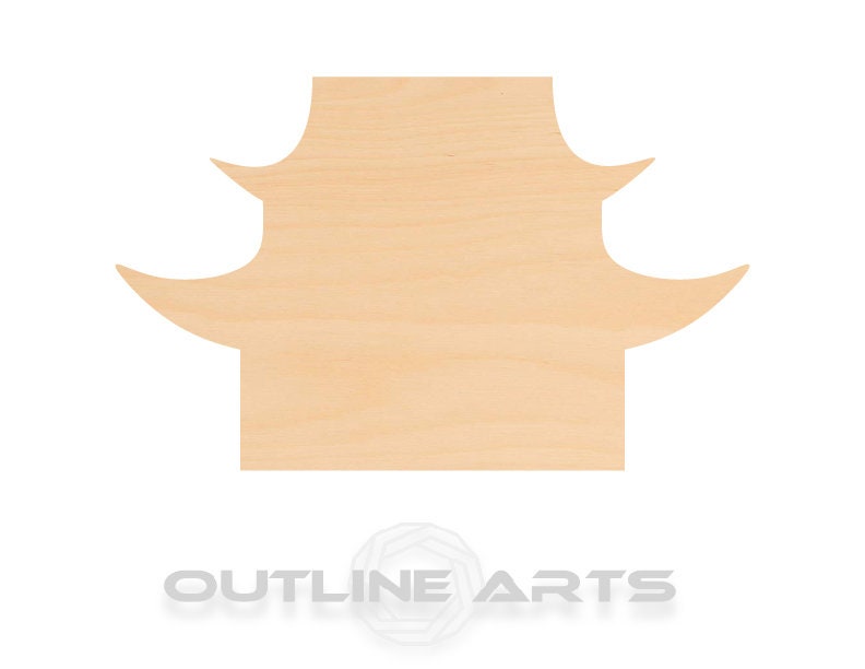 Unfinished Wooden Japanese House Shape | Craft Supply **Bulk Pricing Available** SHIPS FAST*thicknesses are NOMINAL*