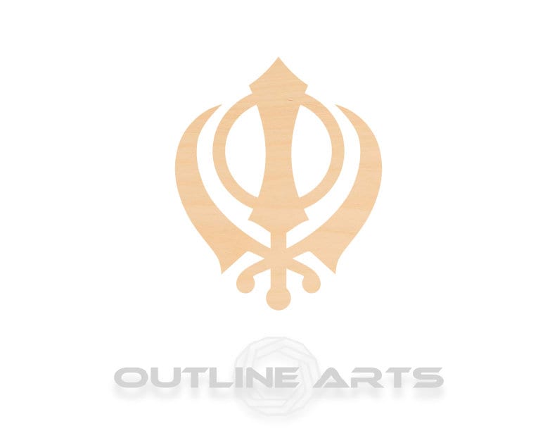 Unfinished Wooden Khanda Symbol Shape | Craft Supply **Bulk Pricing Available** SHIPS FAST*thicknesses are NOMINAL*