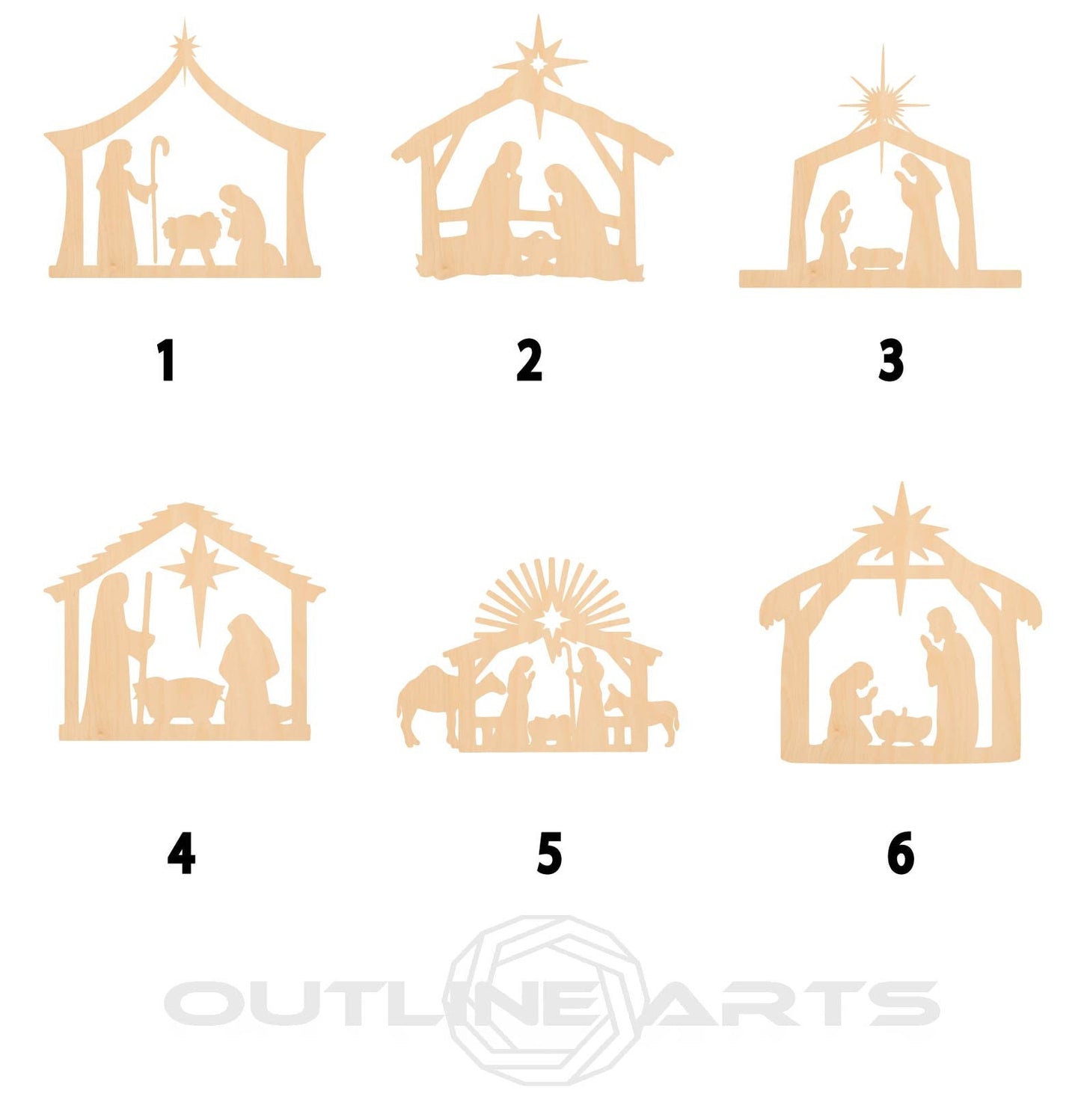 Unfinished Wooden Nativity Shape | Craft Supply **Bulk Pricing Available** SHIPS FAST*thicknesses are NOMINAL*
