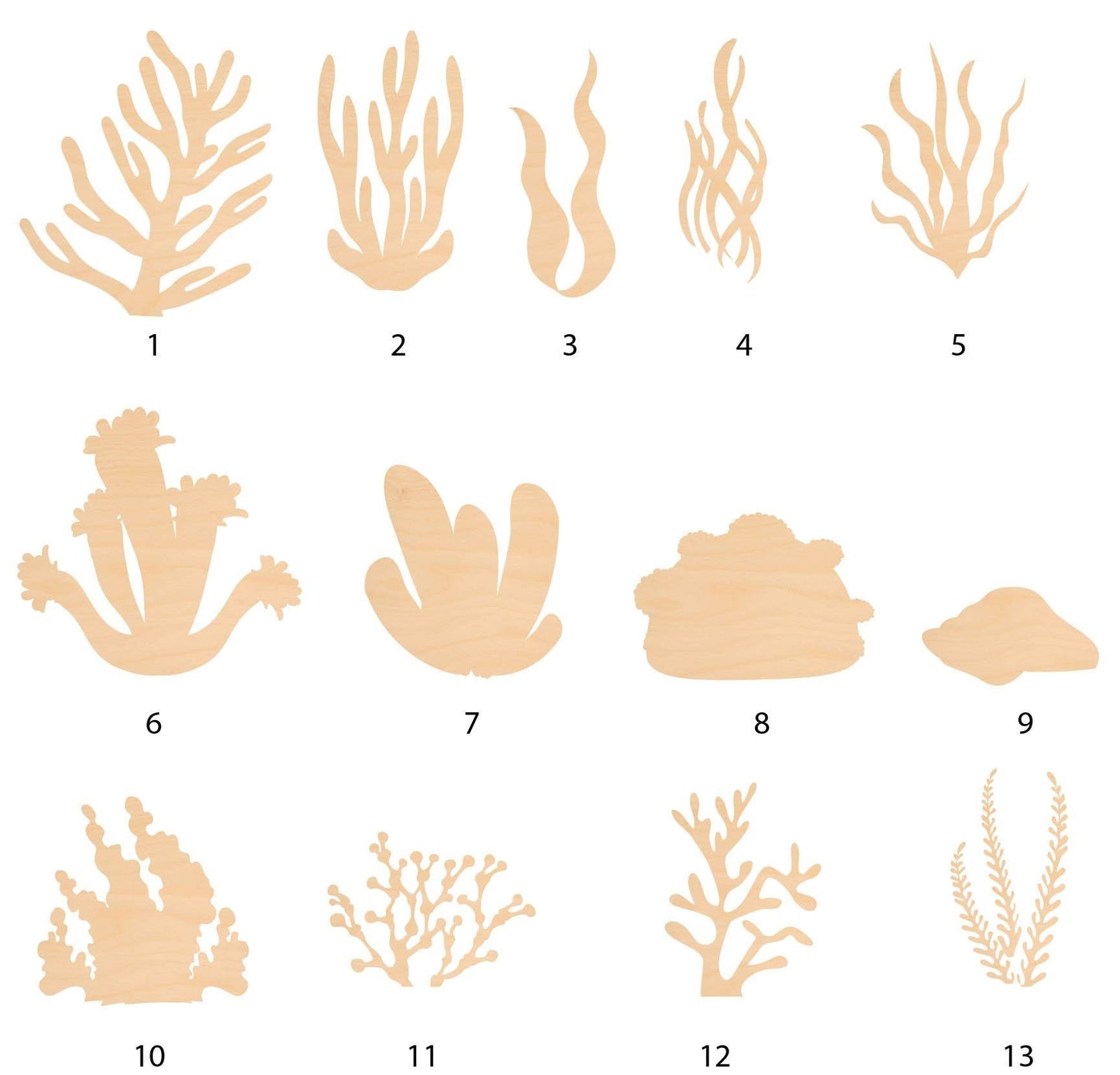 Unfinished Wooden Coral Seaweed Shape | Craft Supply **Bulk Pricing Available** SHIPS FAST*thicknesses are NOMINAL*