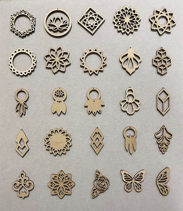 Bulk Wooden earrings blanks. Unfinished wood earrings. Blank cutouts. Wood jewelry blanks. DIY Unfinished Laser Cut Wood Earrings Blanks. A