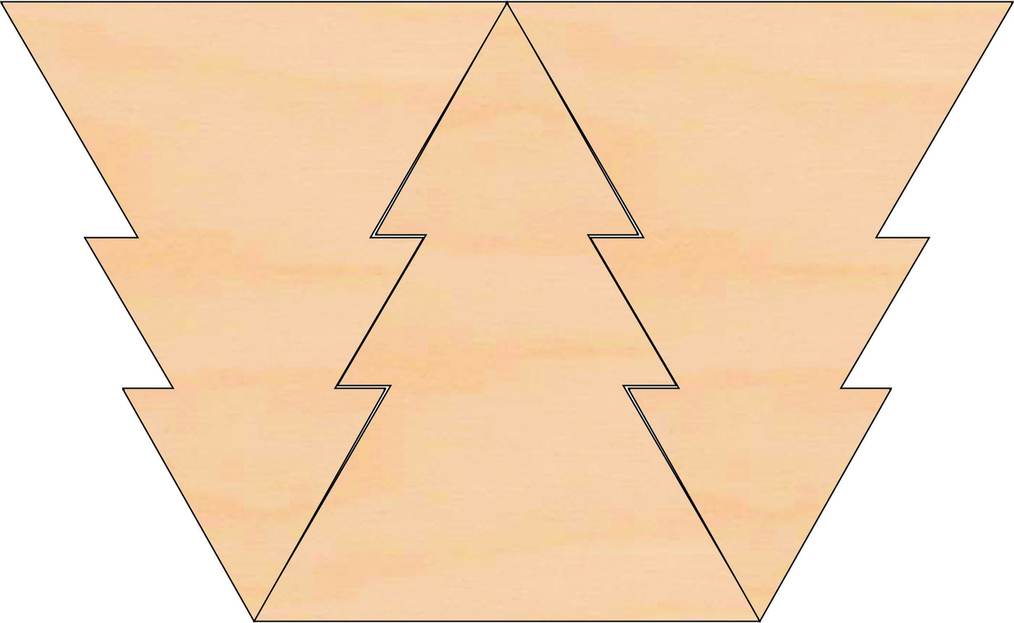 Unfinished Wooden Christmas Tree Tessellation Piece Shape | Craft Supply **Bulk Pricing Available** SHIPS FAST