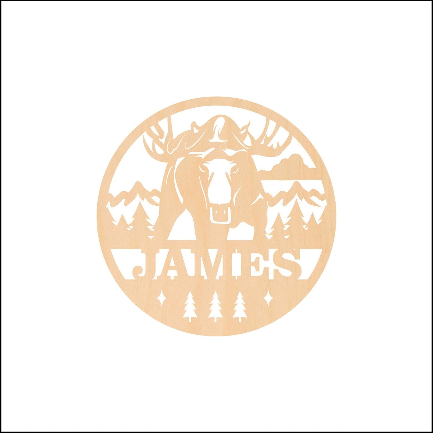 Moose Name Monogram, Wood Monogram, Monogram Door Hanger, Wedding Monogram, Nursery Monogram, Wooden Initials UNFINISHED; FREE SHIPPING
