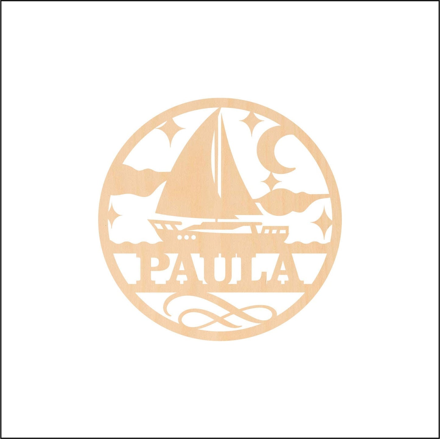 Sailboat Name Monogram, Wood Monogram, Monogram Door Hanger, Wedding Monogram, Nursery Monogram, Wooden Initials UNFINISHED; FREE SHIPPING