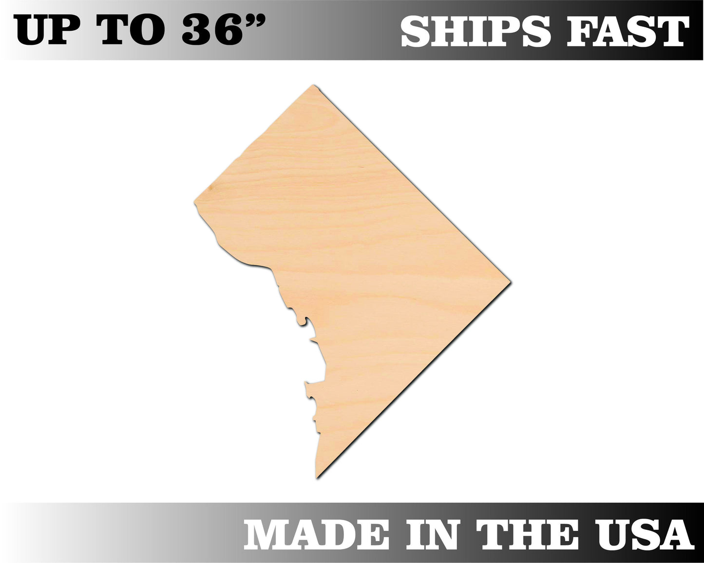 Unfinished Wooden Washington DC Shape | Craft Supply **Bulk Pricing Available** SHIPS FAST