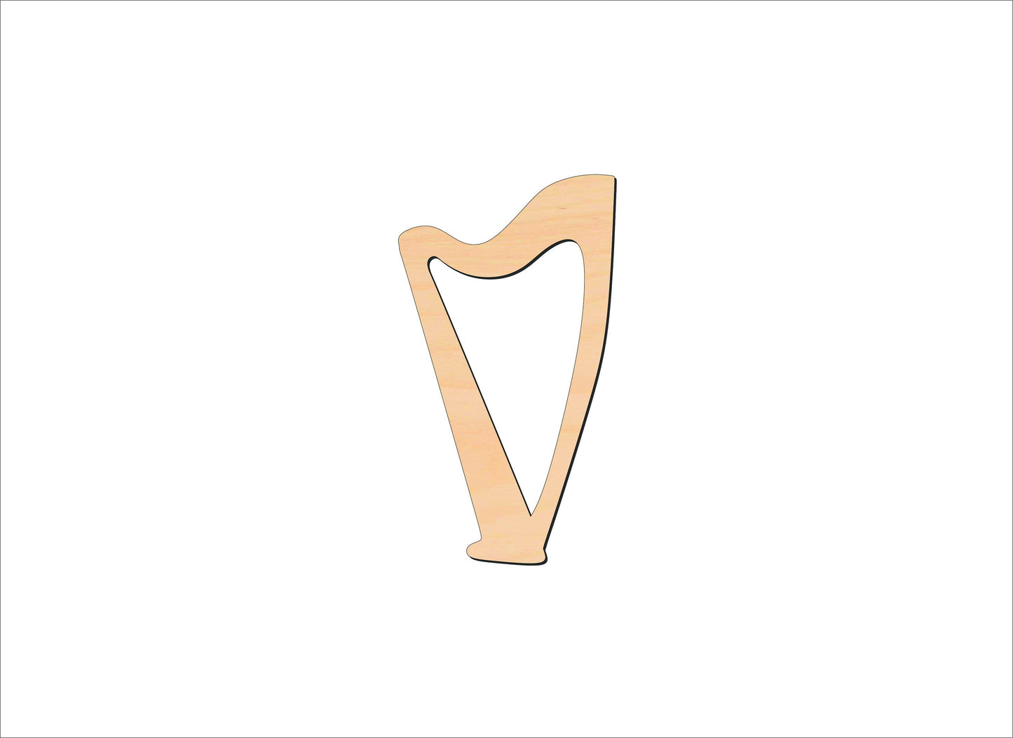 Unfinished Wooden Harp Shape | Craft Supply **Bulk Pricing Available** SHIPS FAST*thicknesses are NOMINAL*