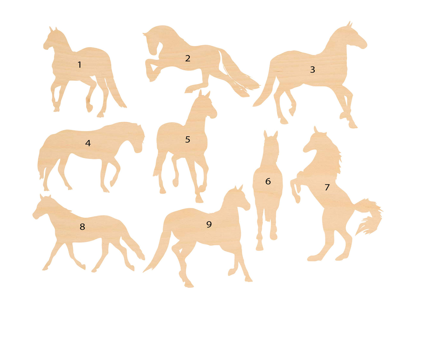 Unfinished Wooden Horse Shape | Craft Supply **Bulk Pricing Available**  SHIPS FAST*thicknesses are NOMINAL*