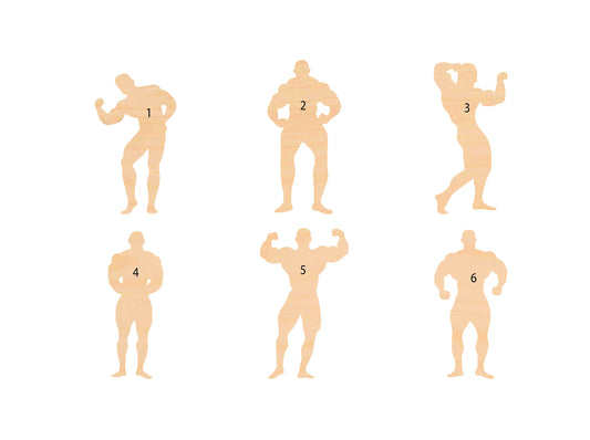 Unfinished Wooden Body Builder Male Shape | Craft Supply **Bulk Pricing Available**  SHIPS FAST*thicknesses are NOMINAL*
