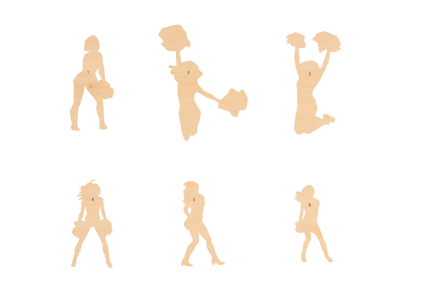 Unfinished Wooden Cheerleader Woman Shape | Craft Supply **Bulk Pricing Available**  SHIPS FAST*thicknesses are NOMINAL*