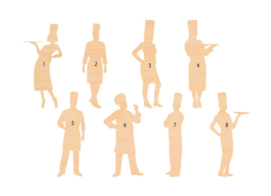 Unfinished Wooden Chef Shape | Craft Supply **Bulk Pricing Available**  SHIPS FAST*thicknesses are NOMINAL*