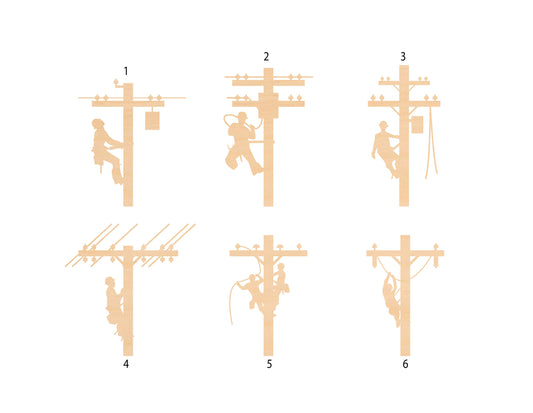 Unfinished Wooden Lineman Shape | Craft Supply **Bulk Pricing Available**  SHIPS FAST*thicknesses are NOMINAL*