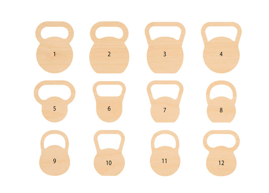 Unfinished Wooden Kettle Bell Shape | Craft Supply **Bulk Pricing Available**  SHIPS FAST*thicknesses are NOMINAL*