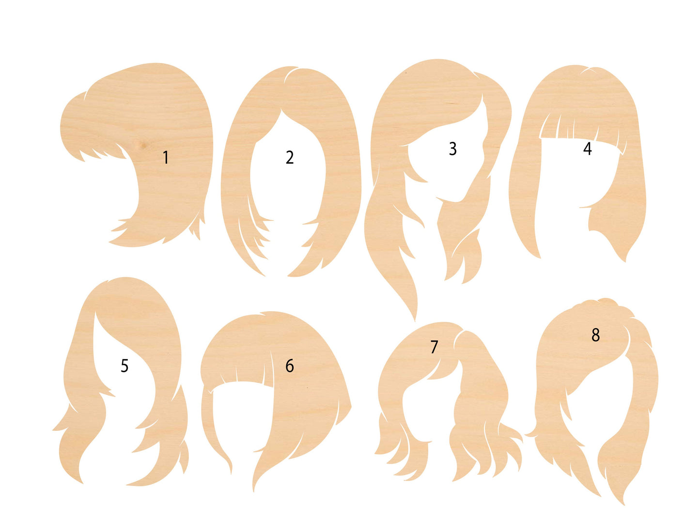 Unfinished Wooden Woman Hair Styles Shape | Craft Supply **Bulk Pricing Available**  SHIPS FAST*thicknesses are NOMINAL*