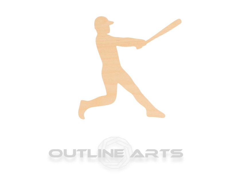 Unfinished Wooden Baseball Player Shape | Craft Supply **Bulk Pricing Available**  SHIPS FAST*thicknesses are NOMINAL*