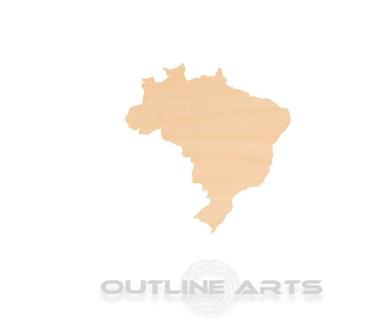 Unfinished Wooden Brazil Shape | Craft Supply **Bulk Pricing Available**  SHIPS FAST*thicknesses are NOMINAL*