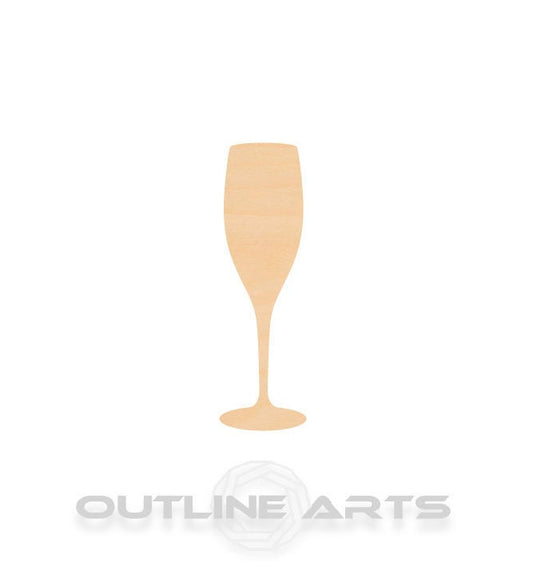 Unfinished Wooden Champagne Glass Shape | Craft Supply **Bulk Pricing Available**  SHIPS FAST*thicknesses are NOMINAL*