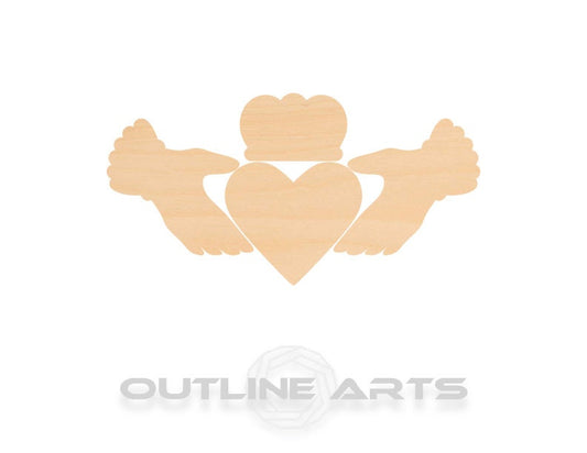 Unfinished Wooden Claddagh Shape | Craft Supply **Bulk Pricing Available**  SHIPS FAST*thicknesses are NOMINAL*